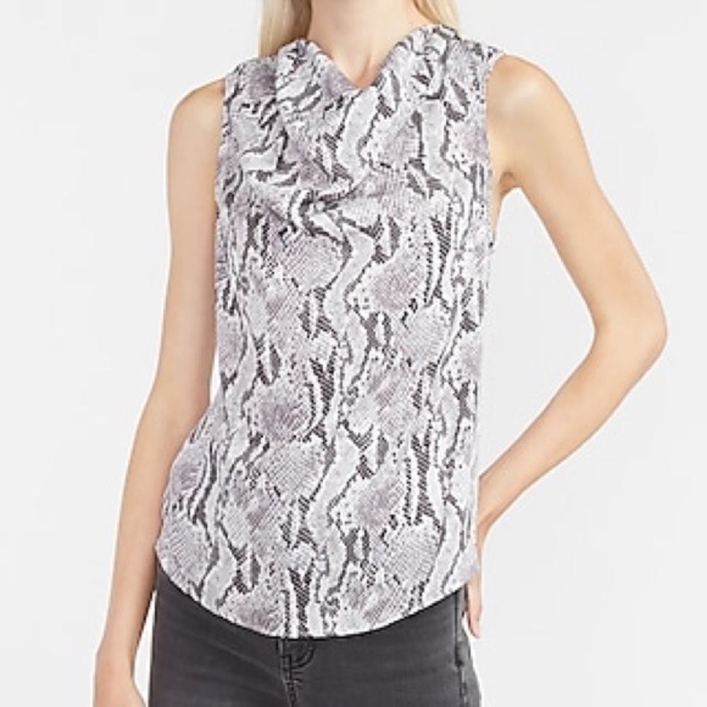 NWT Express Cowl Neck Tank in Snakeskin